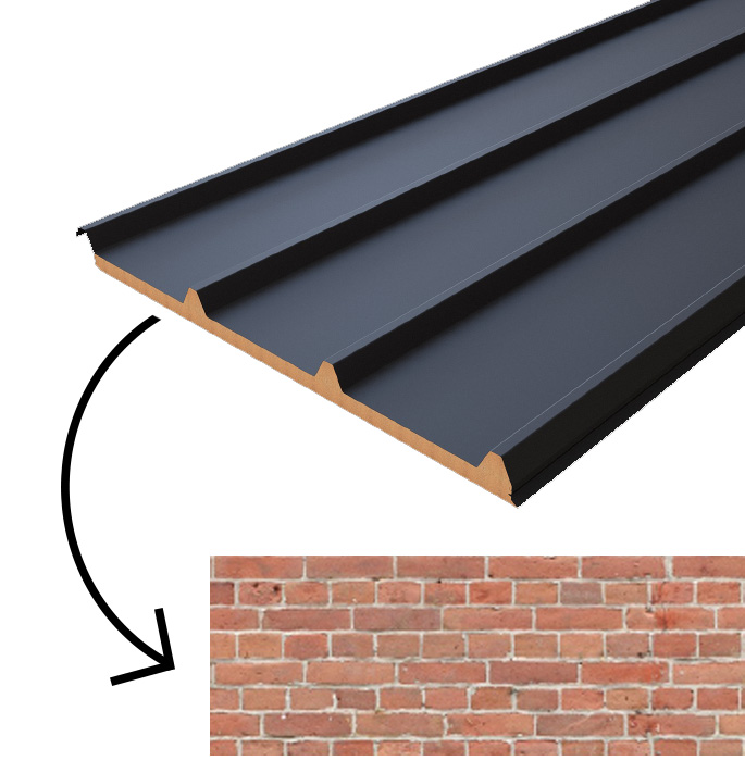 Sandwichpanel med PU-skum - tak