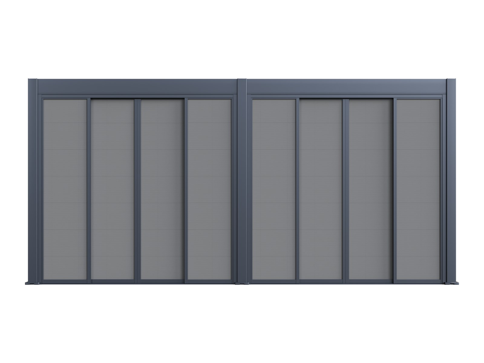 Pergola Antares z zaprto tekstilno drsno steno