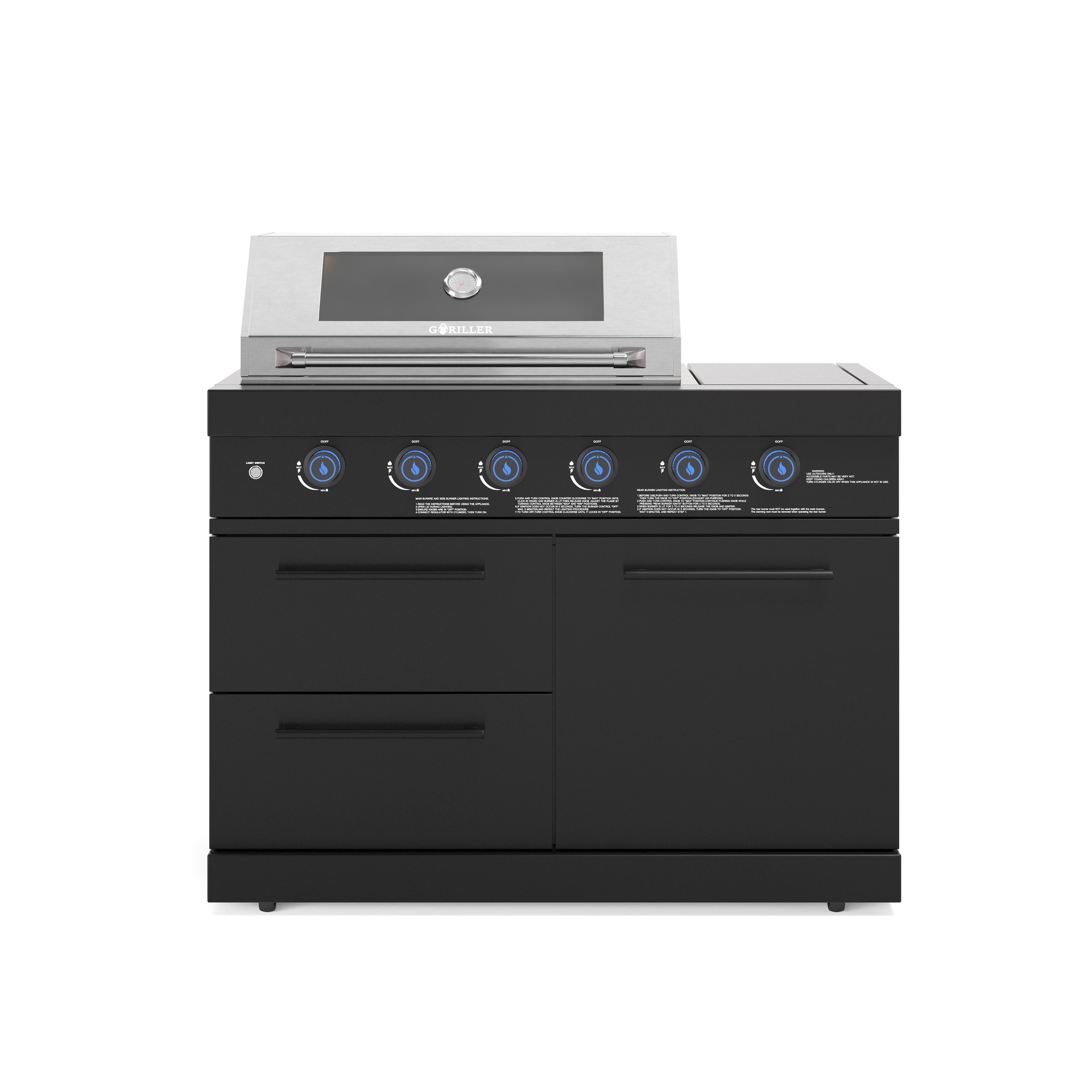 Gasgrill 6 Brenner (schwarz)